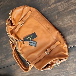 NWT Ora Delphine Caramel Brown leather hand bag